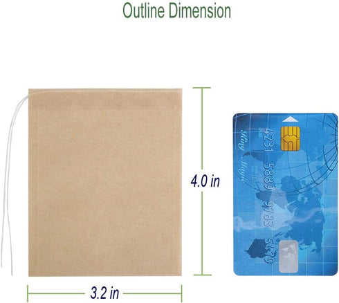 Eco-Fil Disposable Tea Filter Bags for Loose Tea, Wood Pulp Material, Biodegradable and Compostable, Unbleached Empty Tea Infuser Sachets with Dra...