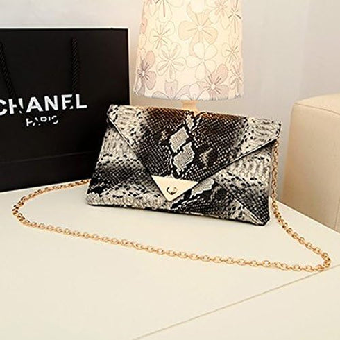 Mily Women's Clutch Bag Messenger Shoulder Handbag Tote Bag Purse-Snakeskin clutch Envelope...