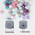 50 Pieces Silicone Beads, BetterJonny 10 Colors Loose Beads with Storage Box 14mm Sweet Colors Hexagon Beads Marble Printed Silicone Loose Beads f...