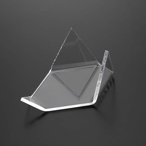 Hipiwe 5 Packs Acrylic Triangle Display Holder - Display Easel Stands for Geodes Rock Mineral Agate Fossil Coral, Clear Plastic Display Stands for...