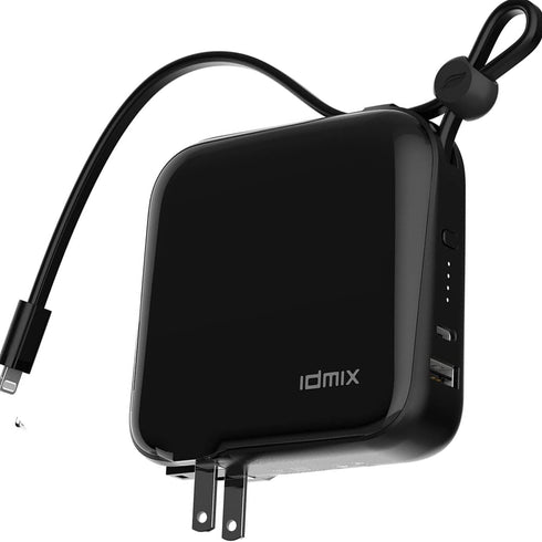 Power Bank 10000mAh with MFI Cable, AC Foldable Portable Charger, 20W Fast Battery Pack with USB-A Output, USB-C output, Compatible for iPhone 15,...