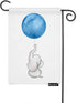 Moslion Elephant Garden Flag Vertical Double Sided Cute Animal Grey Baby Elephants with Blue Balloon House Flags Home Burlap Banners 12.5x18 Inch ...