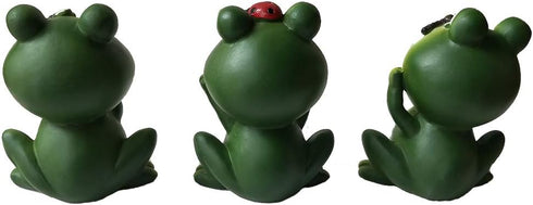 Garden Frog S/3 Ornaments Polyresin Garden Decor Statues for Yard and Patio Lawn Cute Frog Indoor Outdoor Decoration Frog Figurines Animal Statue ...