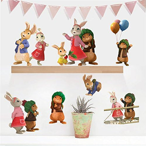 Assemble Peel and Stick Stickers Decals for Wall, Luggage and More. Rabbit...