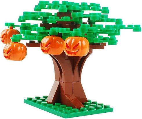 Tree Building Blocks Plant Sencery Accessories Set Building Bricks Kit DIY Building Set Compatible All Major Brands (Small Tree with Pumpkin)...