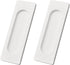 Self-Stick Rectangular Sliding Door Pulls, 2pcs Aluminum Alloy Hidden Recessed Pull Handle for Sliding Barn Door, Closet,Cabinet,Drawers (White, 1...