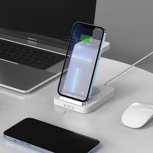 3 in 1 15W Dual Coils Wireless Charging Station, Compatible with iPhone 15/14//13/12/11/X/8 Series,Watch Series 8/7/6/SE/5/4,AirPods 3/2/Pro,and A...