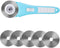 60mm Rotary Cutter with 5pcs Extra Blades, Bearing Design Rolling Cutter with Safety Lock for Fabric, Leather, Crafting, Sewing, Quilting, Fabric ...
