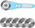 60mm Rotary Cutter with 5pcs Extra Blades, Bearing Design Rolling Cutter with Safety Lock for Fabric, Leather, Crafting, Sewing, Quilting, Fabric ...