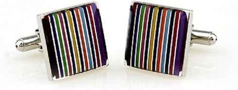 Rainbow Pair Cufflinks in a Presentation Gift Box & Polishing Cloth...