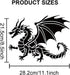 Medieval Dragon Stencil Flying Dragon Stencil 11.8×11.8inch with Paint Brush Ancient Dragon Template Reusable DIY Dragon Crafts and Decor on Wood ...
