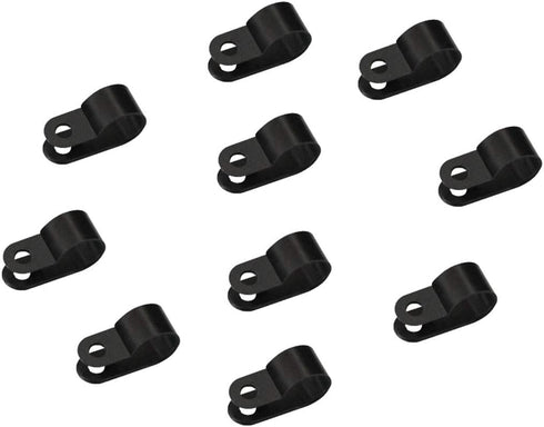 heyous 100pcs 1/2 inch (13.2mm) R-Type Cable Clamp Nylon Wire Hose Tube Fastener Fixed Cable Tie Mount Organizer Holder R Type Cable Clip with Mou...