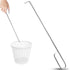 Pool Skimmer Basket Hook Tool, Stainless Steel pool Skimmer Hook Extended Knee Protection Skimmer Basket Handle for Cleaning Swimming Pool Debris ...