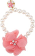 Pet Pearl Flower Necklace Princess Necklace Collar Accessories for Puppy Decoration(, Blue, red,)...