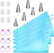 Reusable Piping Bags and Tips Set, Cake Decorating Tools with Icing Pastry Bags, Icing Bags Tips, Couplers and Frosting Bags Ties for Cookie Cupca...