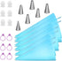 Reusable Piping Bags and Tips Set, Cake Decorating Tools with Icing Pastry Bags, Icing Bags Tips, Couplers and Frosting Bags Ties for Cookie Cupca...