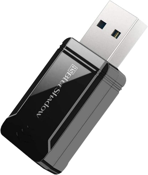 Blueshadow AC1300 USB WiFi Adapter - 2.4G/5G Dual Band Wireless Network Adapter for Desktop Computers PC, MU-MIMO WiFi Dongle, USB 3.0, Supports W...