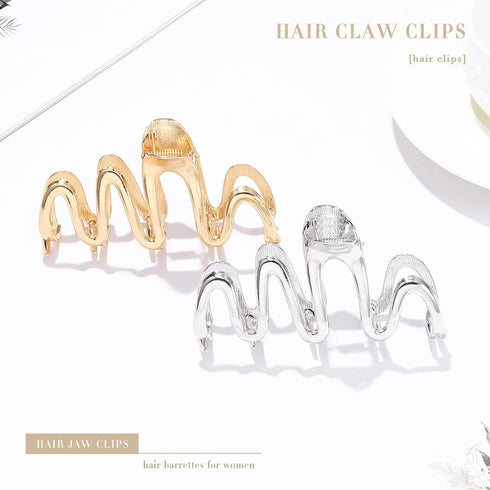 Hair Claw Clips Large Claw Clips Metal Hair Clips Nonslip Strong Hold Hair Jaw Clips Hair Accessories for Women and Girls(Pack of 2)...