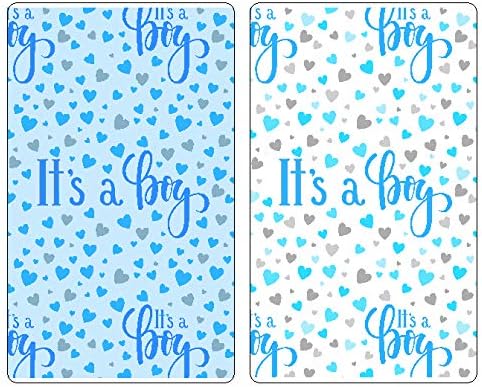 60 It's a Boy Blue Baby Shower Miniatures Candy Bar Wrapper and Stickers Decorations, Made in USA (Candy Not Included)...