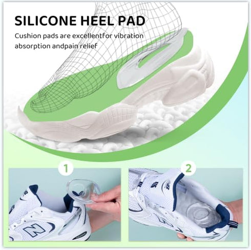 Heel Donut Cushions, Heel Cups, Silicon Insoles, One Size Fits All - 1 Pair...