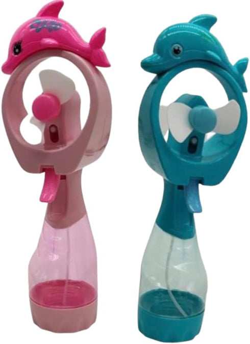 Dolphin Misting Spray Bottle Fan Kids Personal Cooling Mist Portable Handheld Humidifier Powered Fans with Mist for Girls, Set of 2...