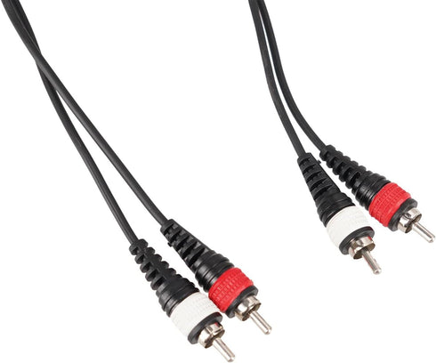 Rockville RCDR10B 10ft Dual Mono Right Angle RCA to Straight RCA Patch Cable, 100% Copper, Nickel-Plated Connectors, Durable Design, High-Fidelity...