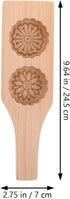 Yardwe 2pcs Wooden Cookie Molds Chinese Traditional Mid- autumn Festival Moon Cake Mold Handmade Flowers Cookie Stamp Baking Supplies for Muffin M...