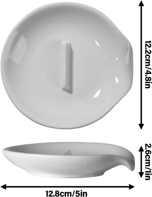 Egg Cracker & Spoon Holder, Spoon Rest for Kitchen, Ceramic Spoon Holder for Stove Top, Cooking Spoon Holder,Heat Resistant Utensil Rest for Count...