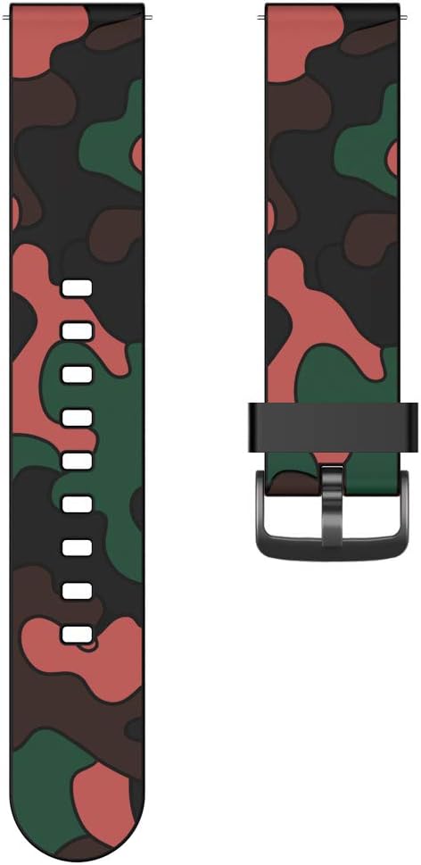 ZKCREATION Replacement Watch Band 22 mm Fitness Tracker Activity Tracker Camouflage Red...