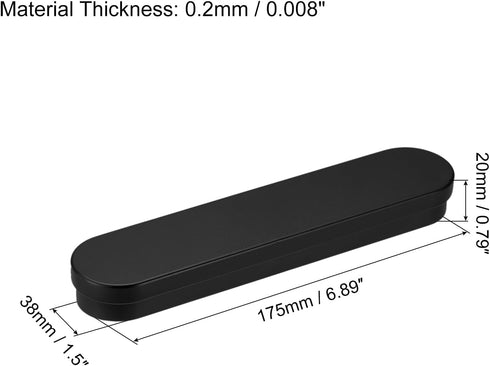 uxcell Metal Hinged Tin Box, 6pcs 6.89" x 1.5" x 0.79" Empty Tinplate Portable Storage Container with EVA Foam, Black, for Home Organizer, Candles...