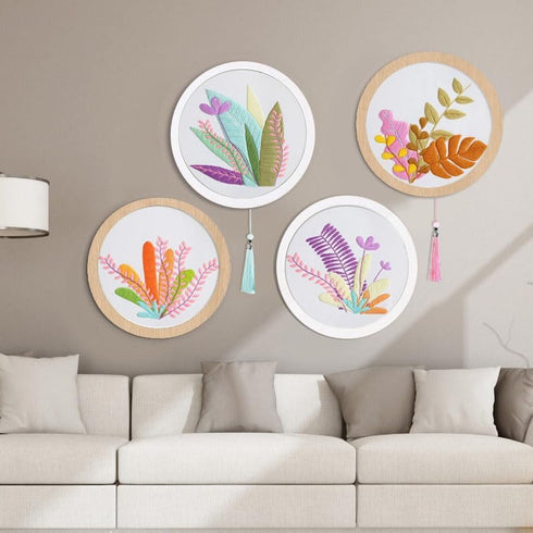 GetfuQi Embroidery Kit for Beginners -4 Sets Embroidery Kit for Adults,Easy Learn Hand Embroidery Set,Funny Plants Stamped Embroidery Starter Kit,...