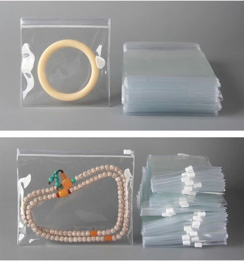 50 Self Seal PVC Pack Zipper Lock Bags,Clear Jewelry Anti Oxidation Bag Clarity Tarnish Prevention,Small Sealed Bag,Resealable packaging or Storag...