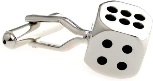 Dice Die Craps Gambling Pair Cufflinks in a Presentation Gift Box & Polishing Cloth...
