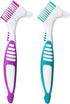 Premium Hygiene Denture Cleaning Brush Set, Multi-Layered Bristles & Ergonomic Rubber Handle, for Denture Care(Purple & Green)...