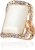 Retro Big Rectangle Statement Ring for Women Girls Gold Plated Cubic Zirconia Geometric Band Rings Comfort Fit CZ Engagement Wedding Birthday Chri...