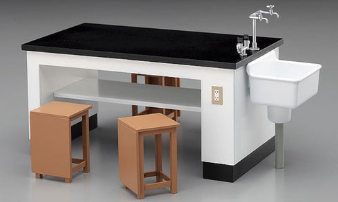 Hasegawa FA04 1/12 Figure Accessory Series, Science Room Desk and Chair, Plastic Model...