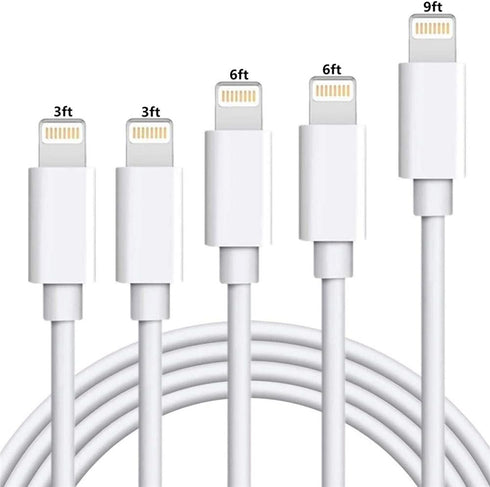 iPhone Charger Cable Lightning Cable Mfi Certified 5Pack(3ft/3ft/6ft/6ft/10ft) USB Fast Long iPhone Charging Cords Compatible iPhone XS/Max/XR/X/8...