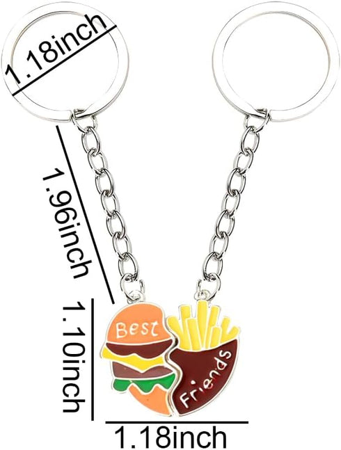 yaozeio Friendship Keychian Gift for Best Friend Bff Couples Avocado Hamburg Keychain for Husband Wife Gifts...