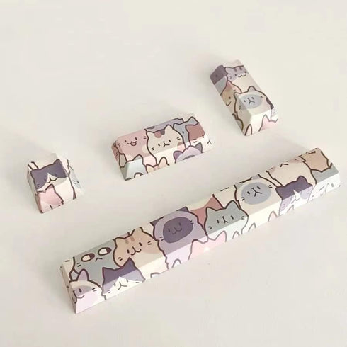 PBT keycap 5-side Dye sublimation Cartoon anime Cherry ESC large keys Enter 6.25u Space Bar supplement Mechanical keyboard replacement keycap for ...