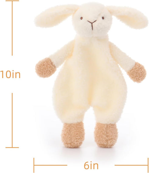 Apricot Lamb Stuffed Animals Security Blanket White Bunny Rabbit Infant Nursery Character Blanket Luxury Snuggler Plush(White Bunny, 10 Inches)...