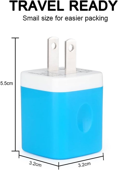 Wall Charger, Sicodo 3-Pack Dual Port USB Home Travel Wall Charger Plug Compatible with iPhone 15,14,13,12, SE,11, X Pro Max, Plus, Mini, Samsung ...