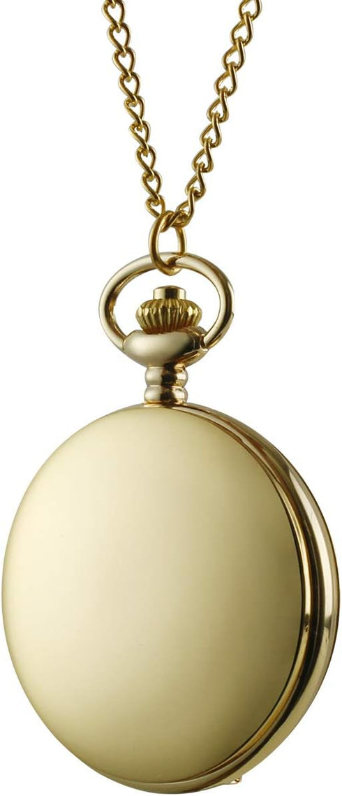 I-MART Smooth Vintage Pocket Watch with Chain (Gold)...