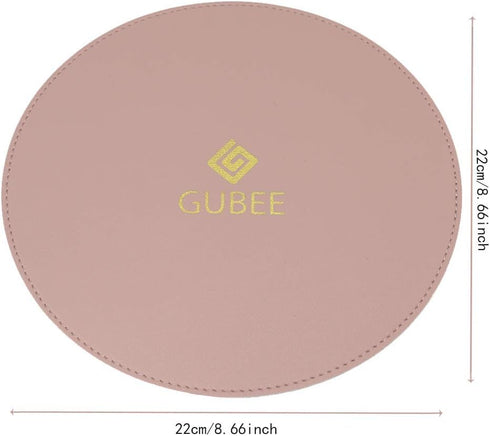 Round Mouse Pad 220x220x2mm, PU Leather Gaming Mouse Mat,Waterproof Non-Slip PU Smooth Mouse Pad Design for Office,Home and Travel (Pink/Silver)...