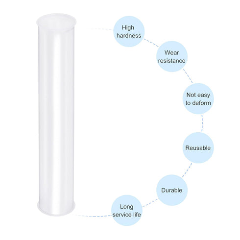 MECCANIXITY Clear Storage Tube Small Plastic Round Tubing with Caps Rigid Bottle Container 30x32x200mm/8 Inch Diameter for Item Stored...
