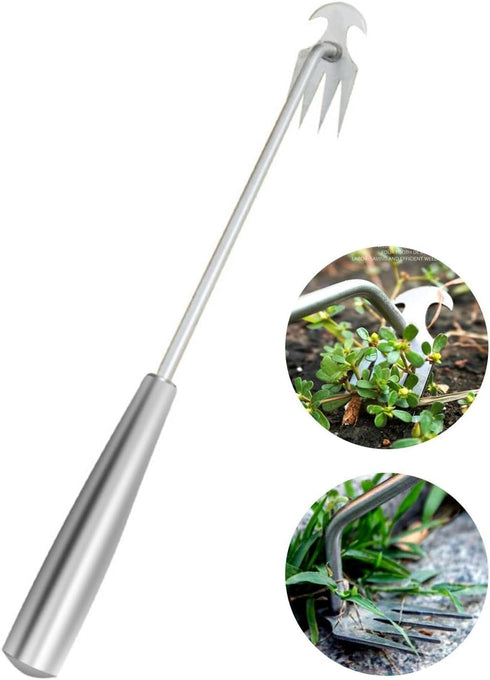 Weed Puller,Weeding Tool,Weeder Tool,Weed Puller Tool with Stainless Steel Claws & Removable Handle - Durable, Efficient Garden Cleanup Tool (19.7...