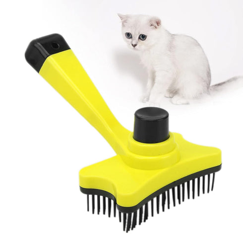 GLOGLOW Pet Grooming Brush, Self Cleaning Slicker Brush Short and Long Hair Shedding Brush for Dogs Cats Gently Removes Loose Undercoat(Yellow) Ha...