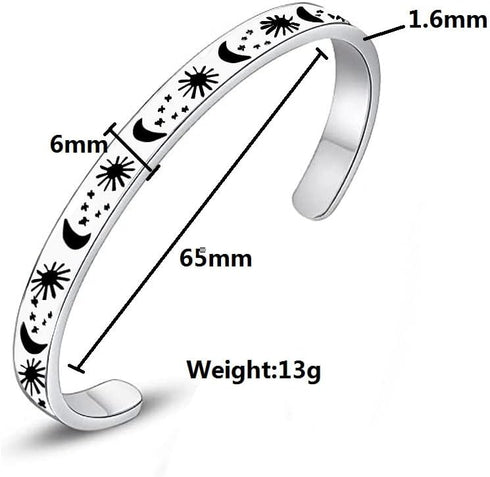 Pingyongchang 2pcs Personalized Cuff Bracelets for Women Teen Girls Her Stainless Steel Inspire Cuff Bangle Friendship Motivational Jewelry Collea...