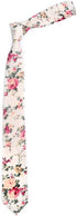 Men's Cotton Skinny Tie with Floral Print Linen Casual Slim Tie Flower Neckties for Wedding Party...