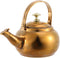 Hemoton Stainless Steel Tea Kettle Stovetop Teapot Hot Water Boiling Kettle with Handle Gas Cooker Metal Kettle Coffee Pot Golden...