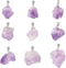 Fashewelry 30Pcs Natural Irregular Amethyst Rock Stone Pendants Healing Crystal Chakra Gemstone Charms for Jewelry Making Hole: 4x4mm...